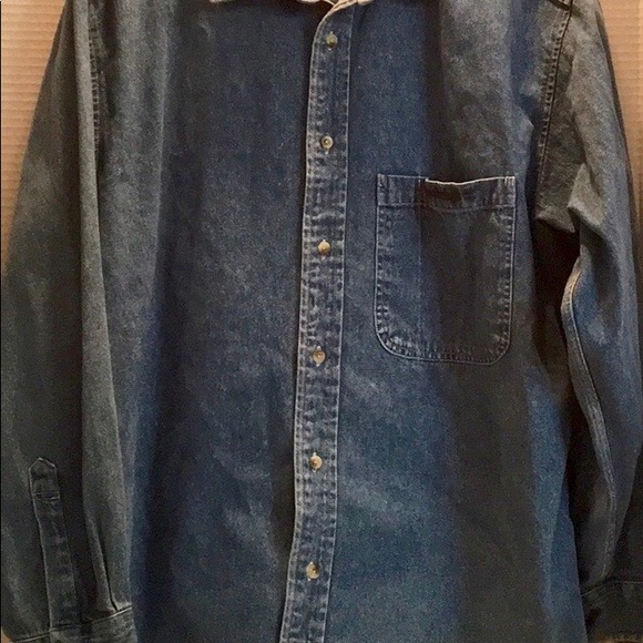 TIMBERLAND DENIM BUTTON DOWN EUC COTTON MEDIUM - Picture 6 of 7